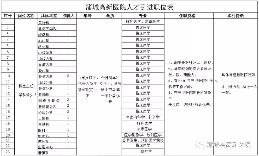 2019陜西渭南蒲城高新醫(yī)院招聘簡章|413人(圖1)